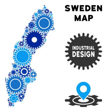 Gears'ı kolaj İsveç haritası