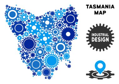 Gears'ı mozaik Tazmanya Adası Haritası