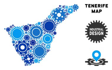 Gears'ı mozaik Tenerife İspanya Adası Haritası