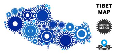 Gears'ı kolaj Tibet Çin Bölgesi Haritası