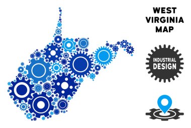 Gears'ı kompozisyon West Virginia devlet Haritası