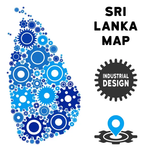 Gears'ı kompozisyon Sri Lanka Adası Haritası