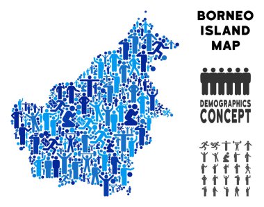 Demografik Borneo Adası Haritası