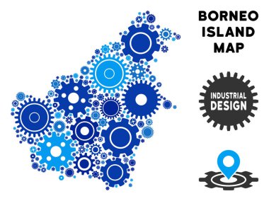 Gears'ı kolaj Borneo Adası Haritası