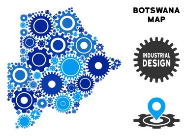 Gears'ı mozaik Botsvana Haritası