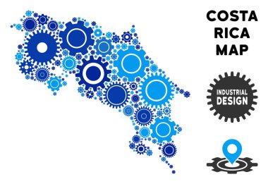 Gears'ı mozaik Kosta Rika Haritası