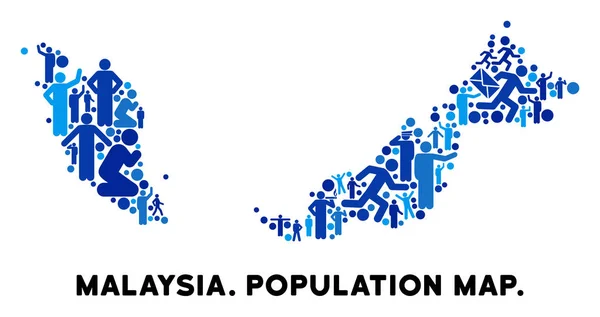 Peta Demografi Malaysia - Stok Vektor