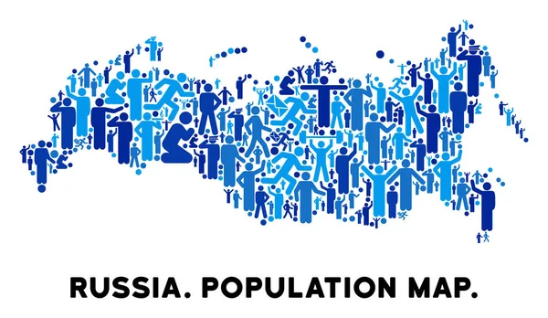Карта народонаселения России — стоковый вектор