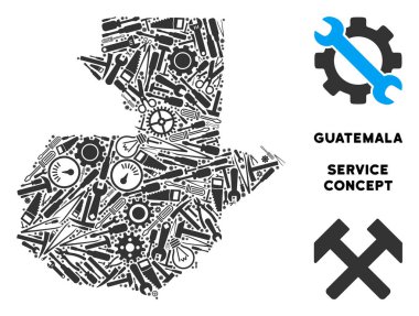 Hizmet araçları kompozisyon Guatemala Haritası