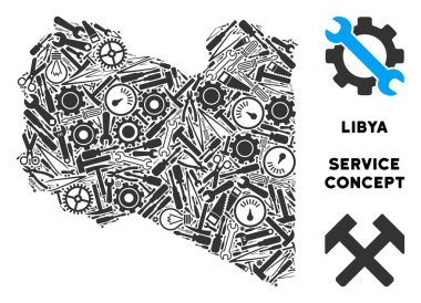 Onarım araçları mozaik Libya Haritası