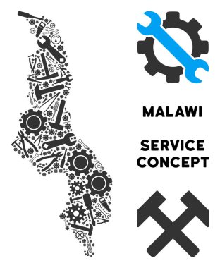 Onarım araçları kompozisyon Malavi Haritası