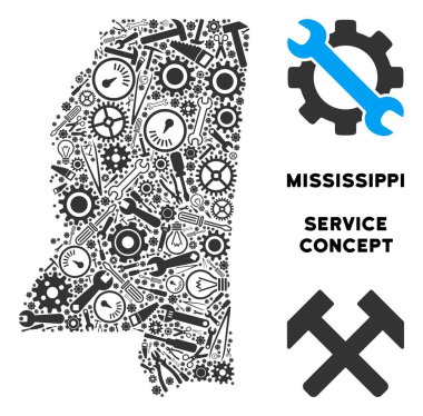Hizmet araçları kompozisyon Mississippi devlet Haritası