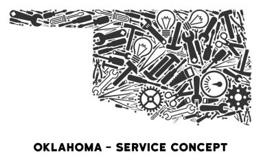 Hizmet araçları mozaik Oklahoma devlet Haritası
