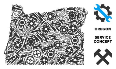 Onarım araçları kolaj Oregon State Haritası