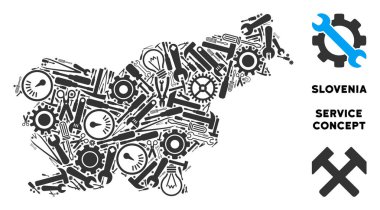 Hizmet araçları kompozisyon Slovenya Haritası