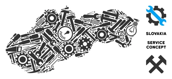 Hizmet araçları mozaik Slovakya Haritası