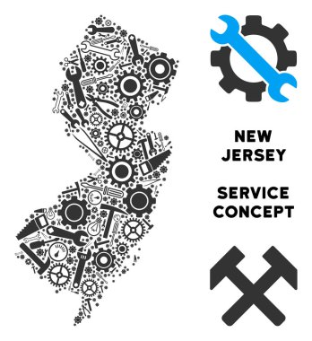 Kolaj yeni Jersey eyalet Haritası onarım araçları