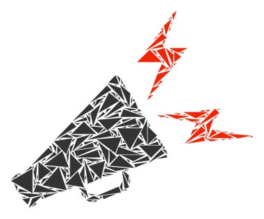 Uyarı megafon mozaik üçgen