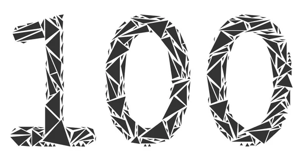 三角形の 100 のテキストのコラージュ — ストックベクタ