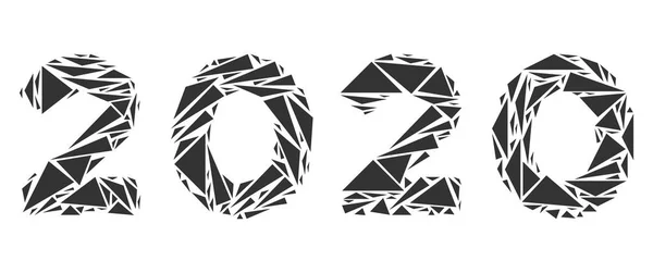 2020 Año Texto Collage de triángulos — Archivo Imágenes Vectoriales