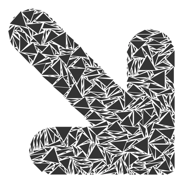 Doğru mozaik üçgen aşağı ok