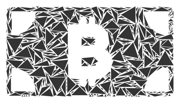 三角形の Bitcoin 現金紙幣モザイク — ストックベクタ