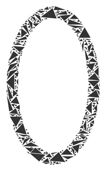 三角形の輪郭の楕円モザイク — ストックベクタ