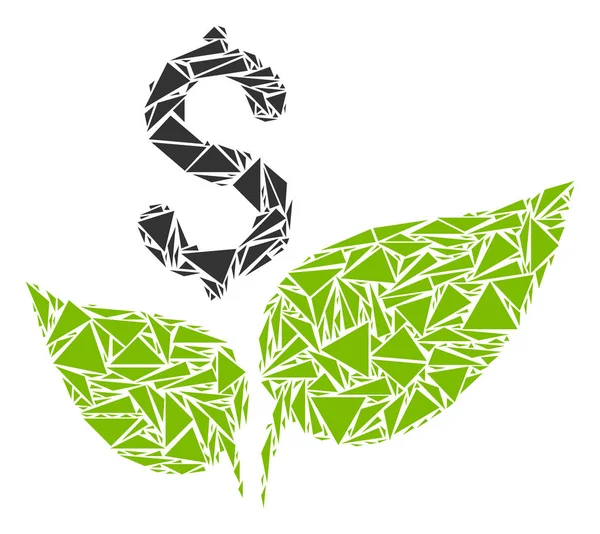 Eco Startup Mosaico di Triangoli — Vettoriale Stock