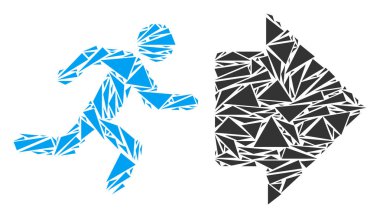 Çıkış yönünde mozaik üçgen