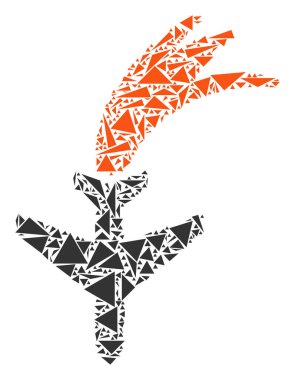 Düşen uçak kolaj üçgen