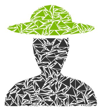 Çiftçi kişi mozaik üçgen