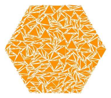 Dolu altıgen kolaj üçgen