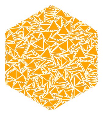 Dolu altıgen kolaj üçgen