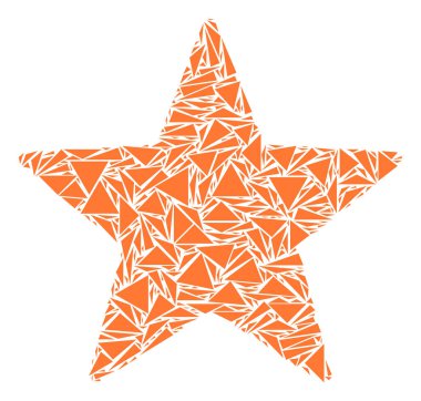 Beş yıldız mozaik üçgen işaret