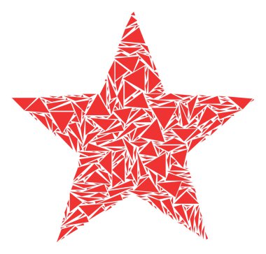 Beş köşeli yıldız kolaj üçgen