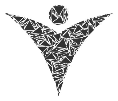 Fütüristik adam kolaj üçgen