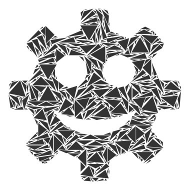 Dişli bir gülümseme Smiley kolaj üçgen