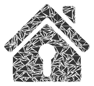 Ev anahtar deliği kolaj üçgen