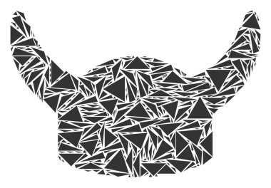 Boynuzlu miğfer mozaik üçgen