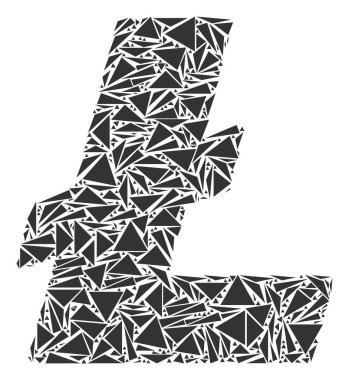 Litecoin mozaik üçgen