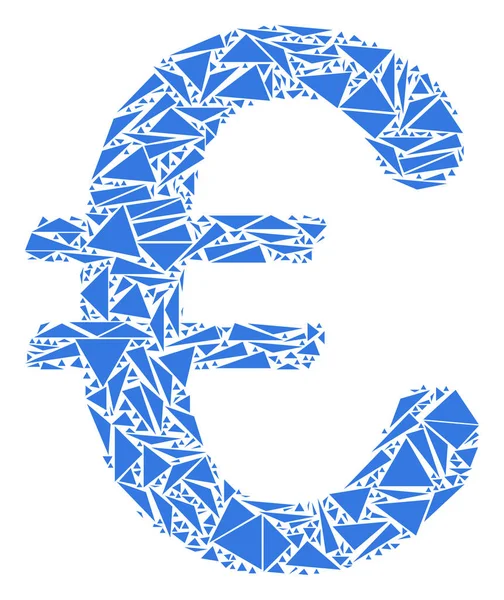 Euro Simbolo Collage di Triangoli — Vettoriale Stock