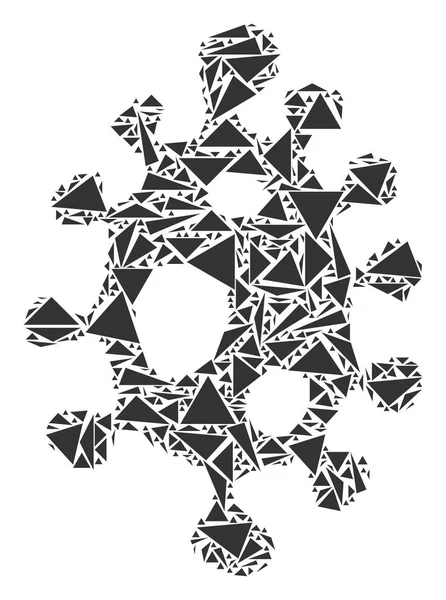 三角形感染细胞拼贴 — 图库矢量图片