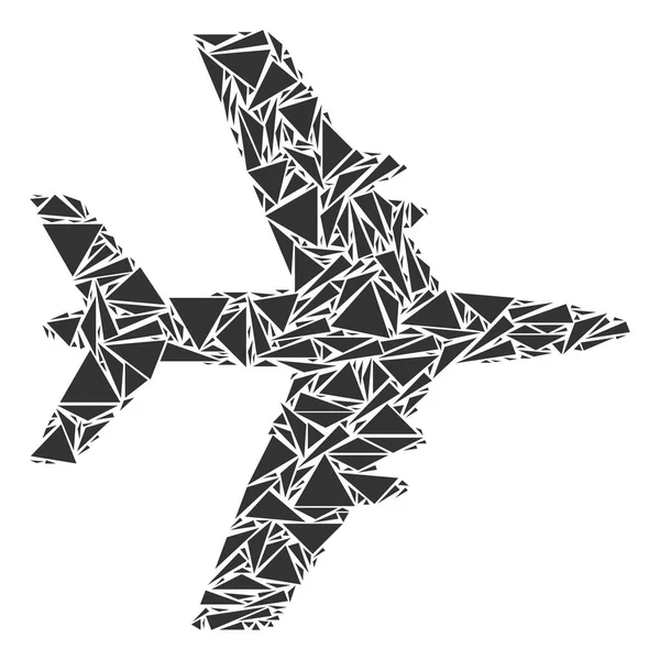 Jet Plane Collage de triángulos — Vector de stock