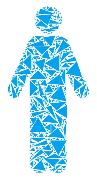 Colagem Homem Pessoa de Triângulos — Vetor de Stock