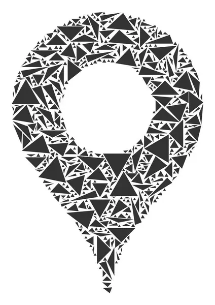 Mapa Pointer Mosaico de Triángulos — Vector de stock