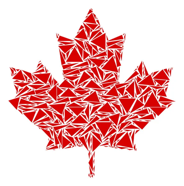Maple Leaf Collage of Triangles — Stock Vector
