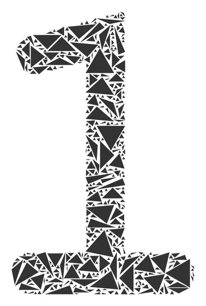 Mosaïque de triangles à un chiffre — Image vectorielle