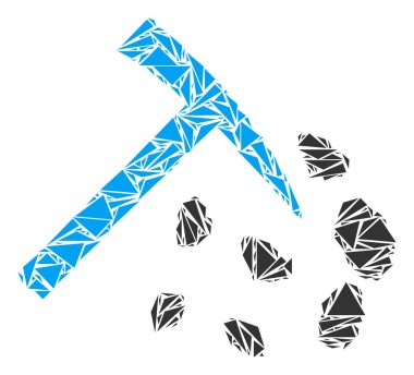 Taş Madencilik çekiç kolaj üçgen