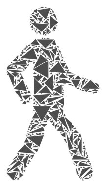 Yürüyen adam kolaj üçgen