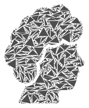 Kadın profili mozaik üçgen